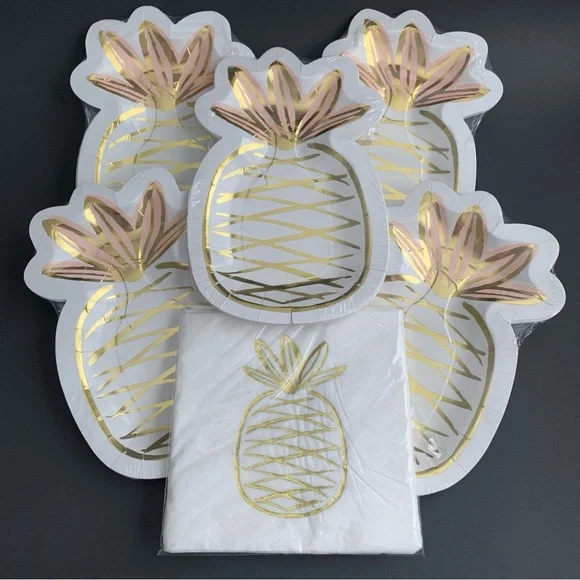 Tropical Disposable Tableware Pineapple Watermelon & Lemon Party Theme Lot NWT - Picture 6 of 14